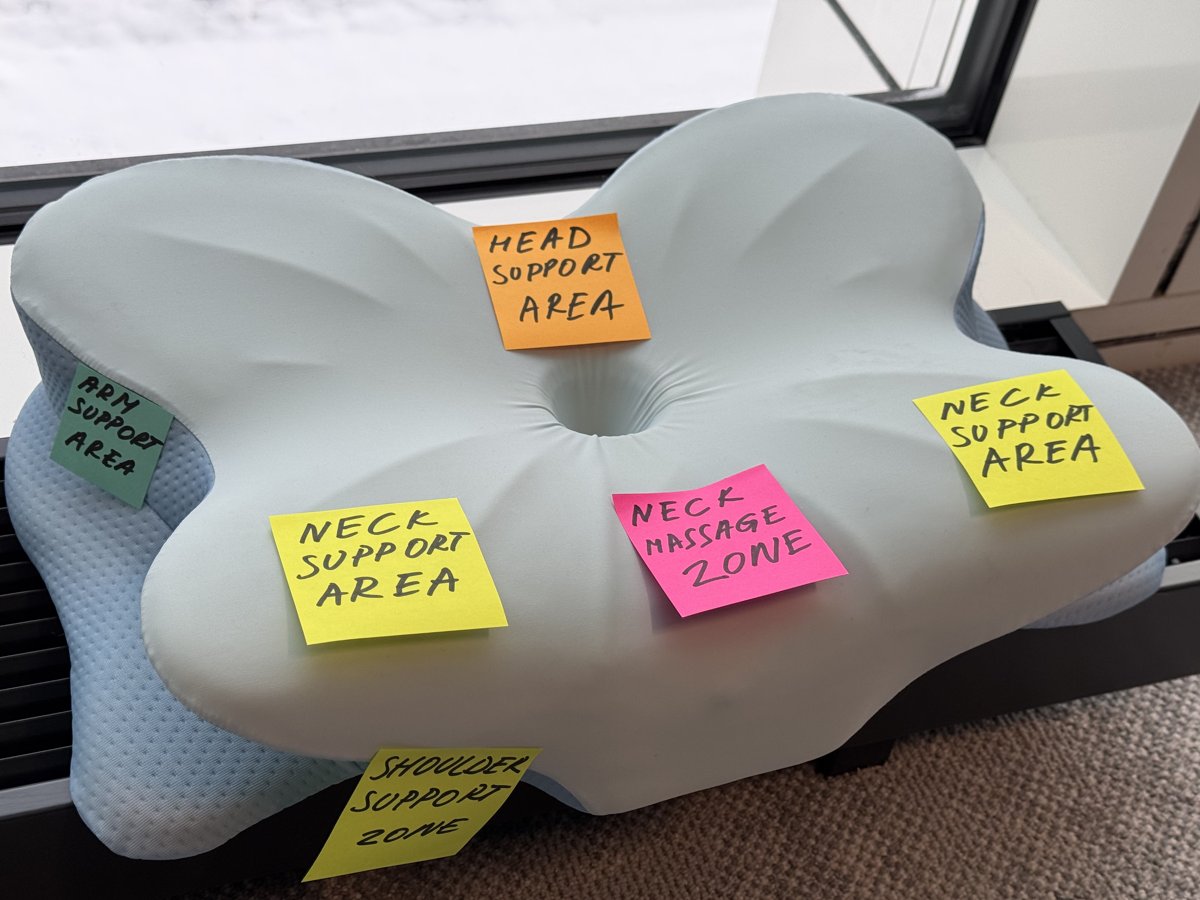 Derila Ergo pillow support zones